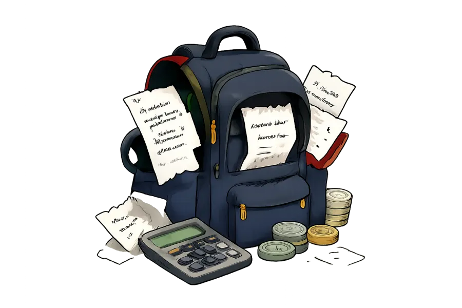 Messy expense tracking before using HalfHalf