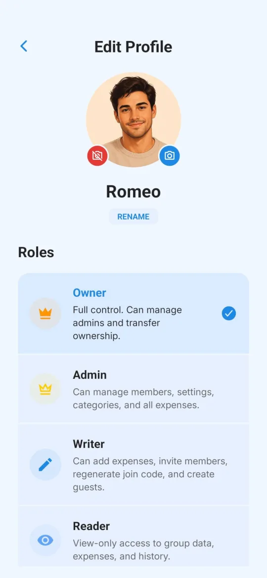 HalfHalf group dashboard for daily shared expenses across real-life scenarios.
